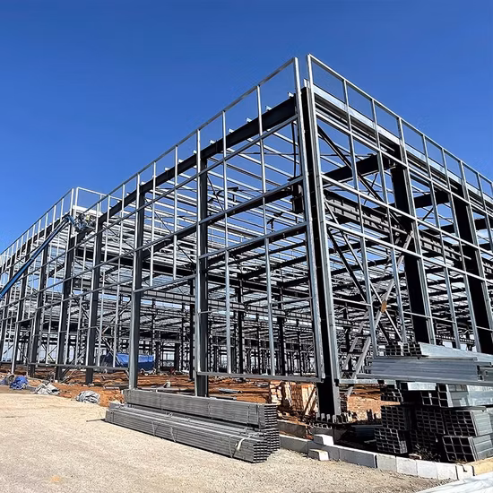 Легкометаллическое здание с двускатным каркасом, склад сборных промышленных стальных конструкций